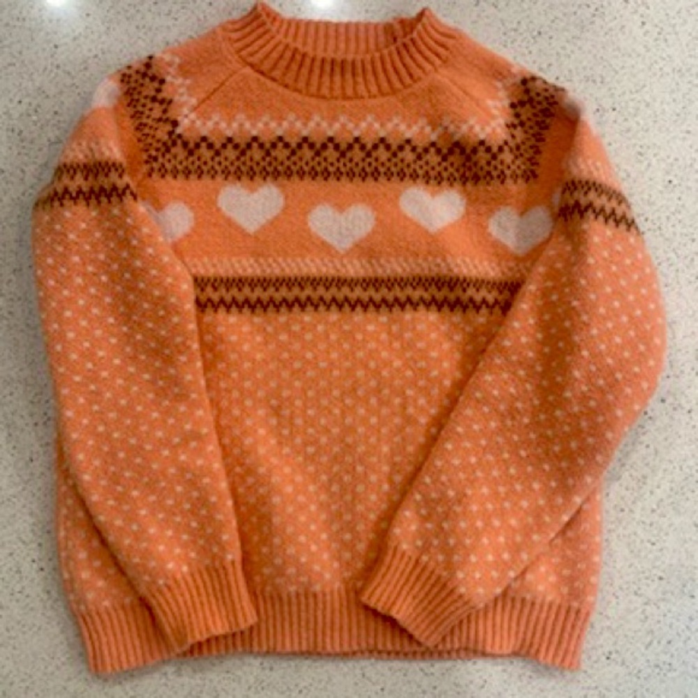 Fair Isle Heart Knit Sweater